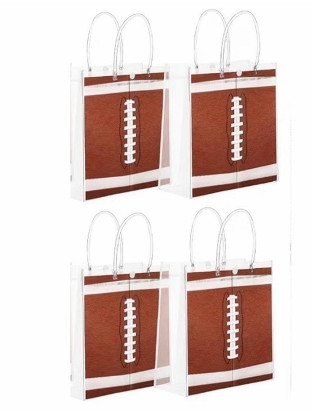 Football Clear Favor Bags with Handles